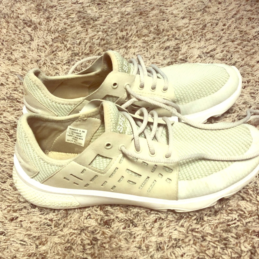 Sperry Topsider boat tennis shoes.